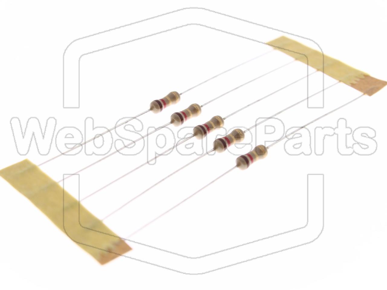5x Resistencia de película de carbono 1.2R 0.25W ±5% Ø2.5x6.8mm