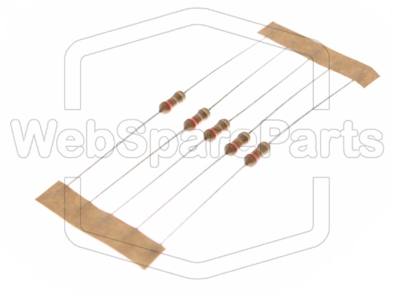 5x Resistencia de película de carbono 3.3R 0.25W ±5% Ø2.5x6.8mm