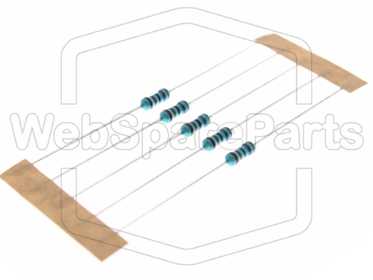 5x Resistencia de película metálica 1.8kR 0.6W ±1% Ø2.5x6.8mm