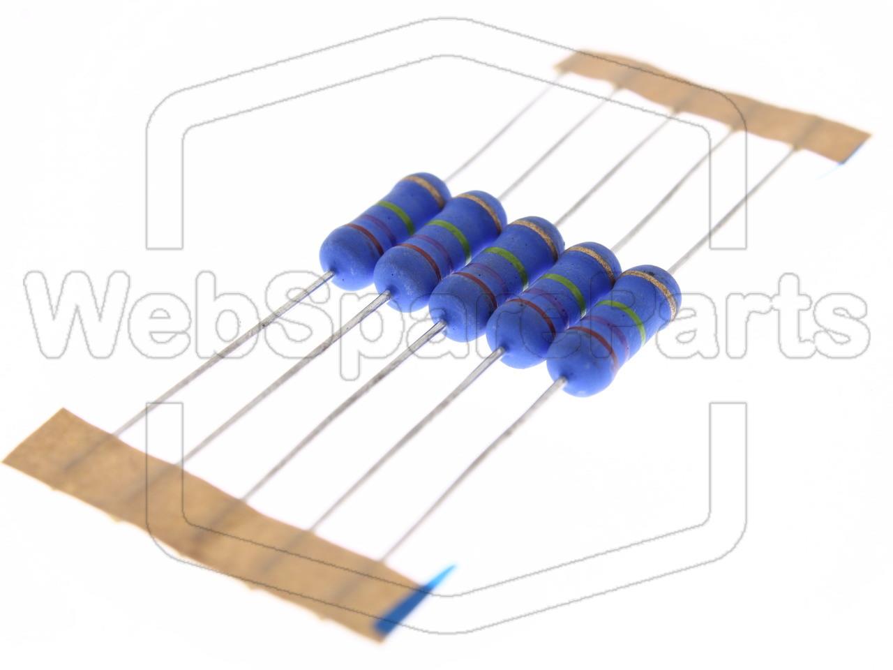 5x Resistencia de película metálica 270kR 2W ±5% Ø5x12mm