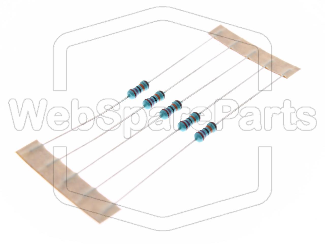 5x Resistencia de película metálica 270kR 0.6W ±1% Ø2.5x6.8mm
