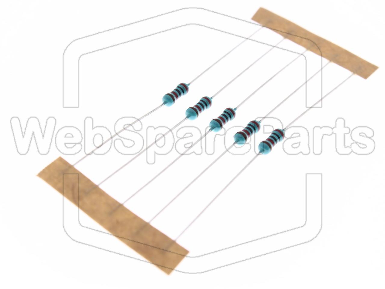 5x Resistencia de película metálica 20kR 0.6W ±1% Ø2.5x6.8mm