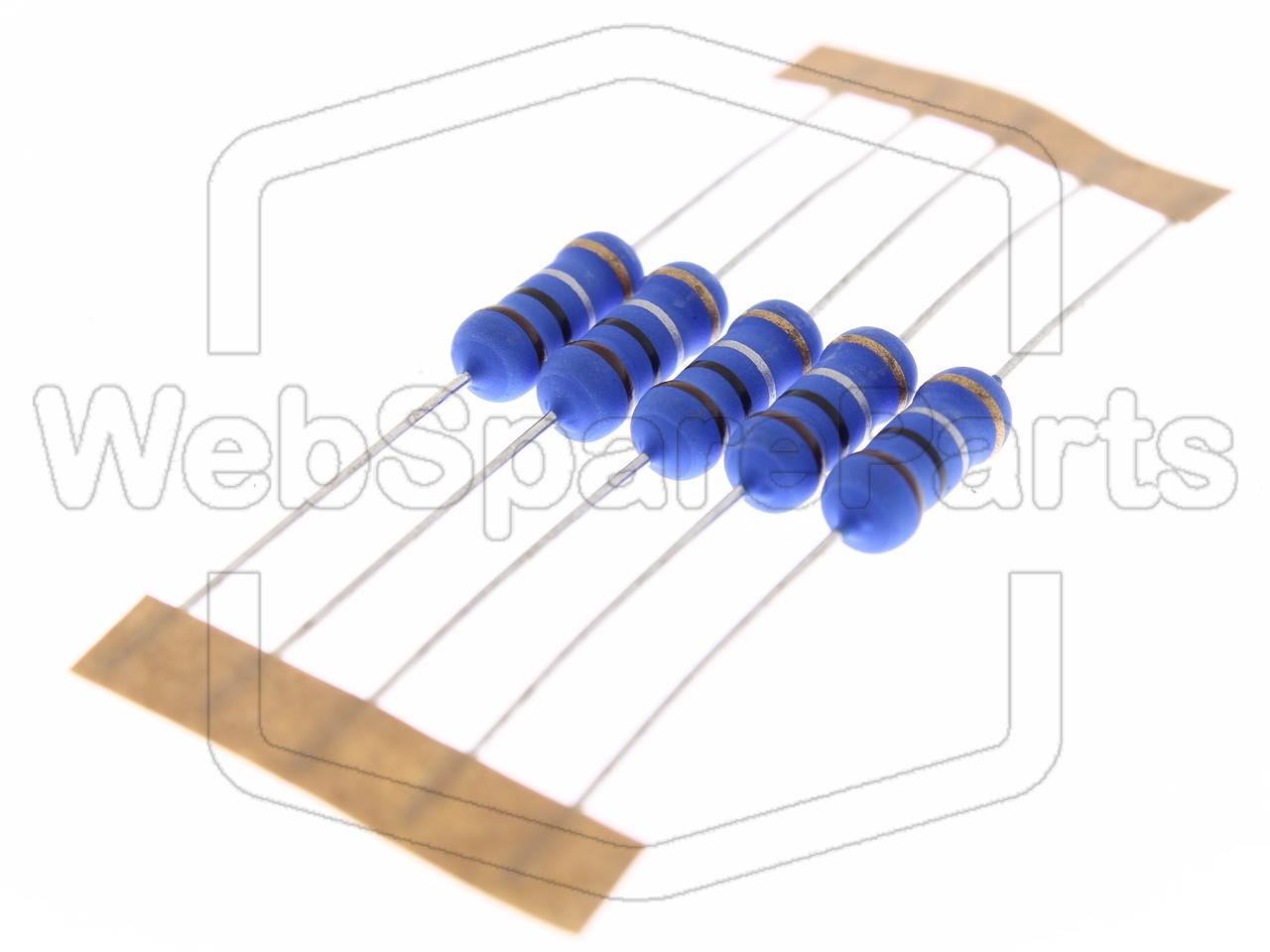 5x Resistencia de película metálica 0.1R 2W ±5% Ø5x12mm