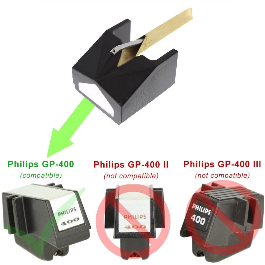 Aguja para tocadiscos N287-C0-DC con punta esférica diamantada