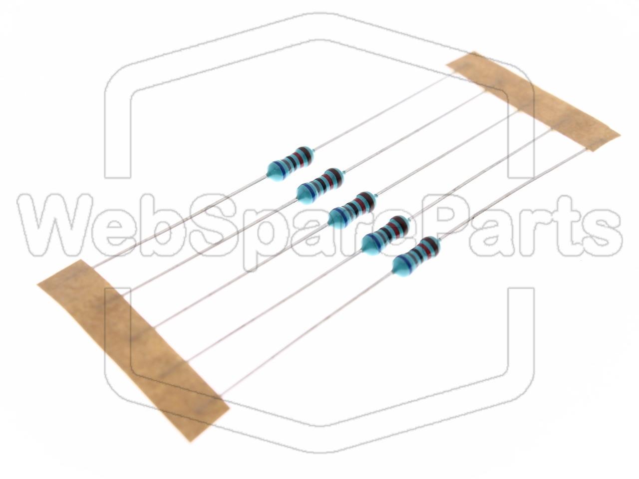 5x Resistencia de película metálica 68kR 0.6W ±1% Ø2.5x6.8mm