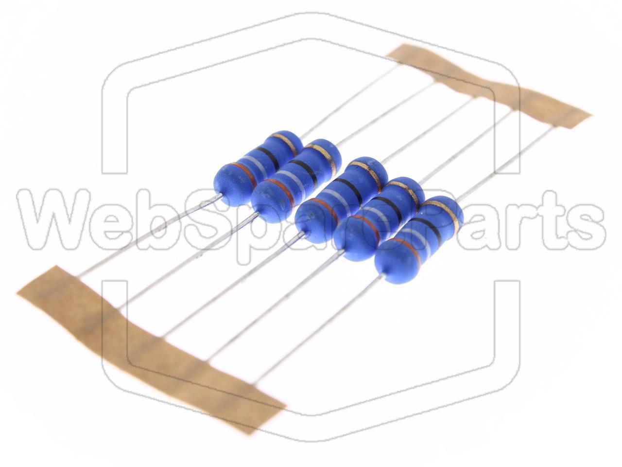 5x Resistencia de película metálica 39R 2W ±5% Ø5x12mm