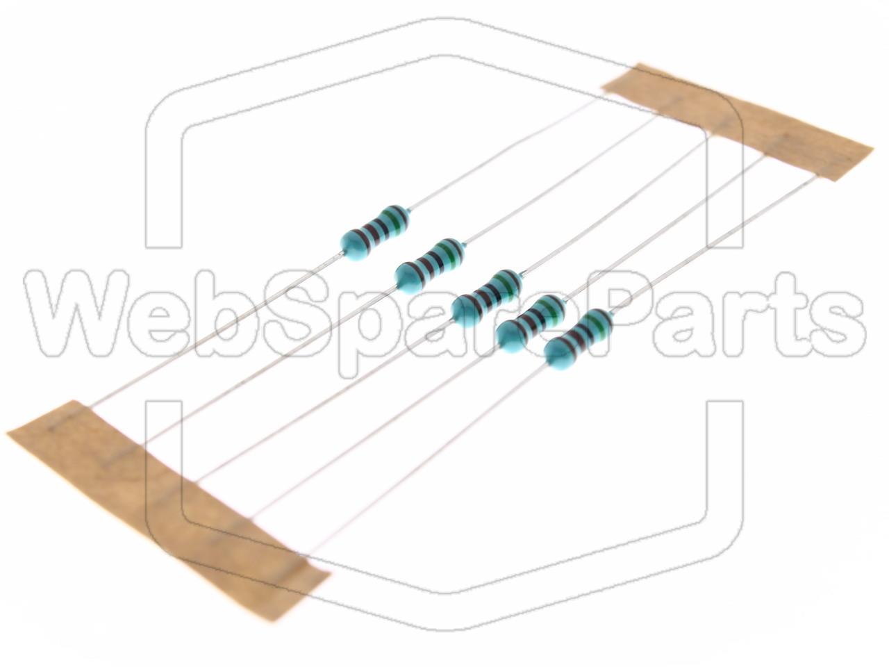 5x Resistencia de película metálica 1.5kR 0.6W ±1% Ø2.5x6.8mm