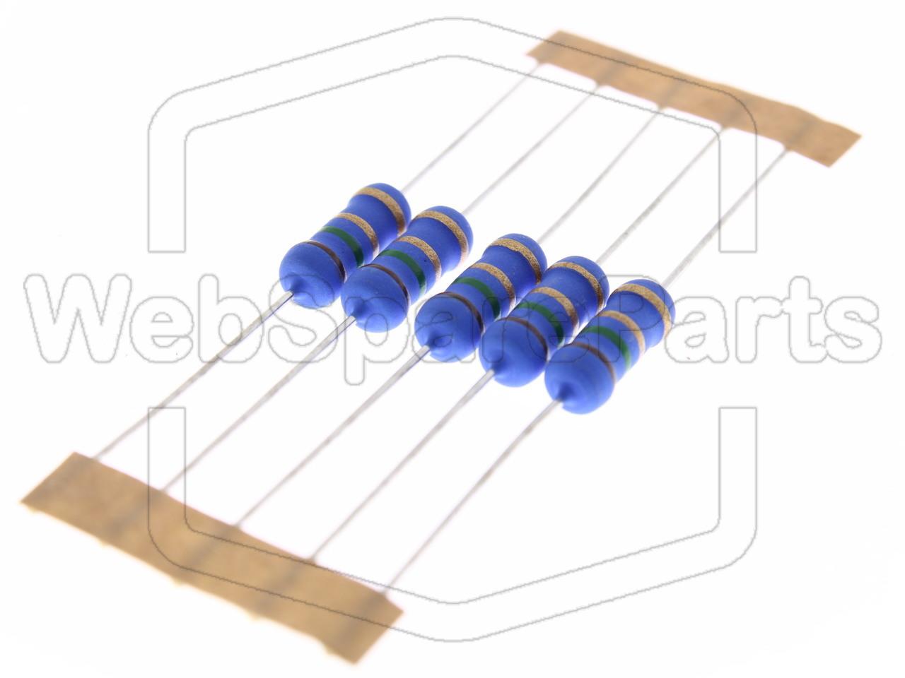 5x Resistencia de película metálica 1.5R 2W ±5% Ø5x12mm