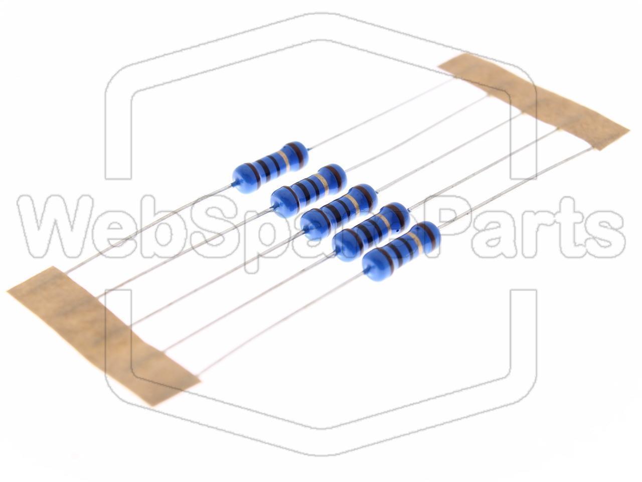 5x Resistencia de película metálica 10R 1W ±1% Ø3.5x10mm