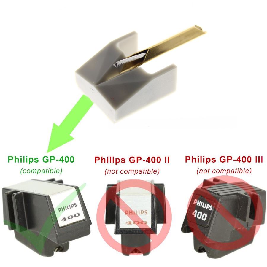 Aguja para tocadiscos N286-C8-DC con punta esférica diamantada