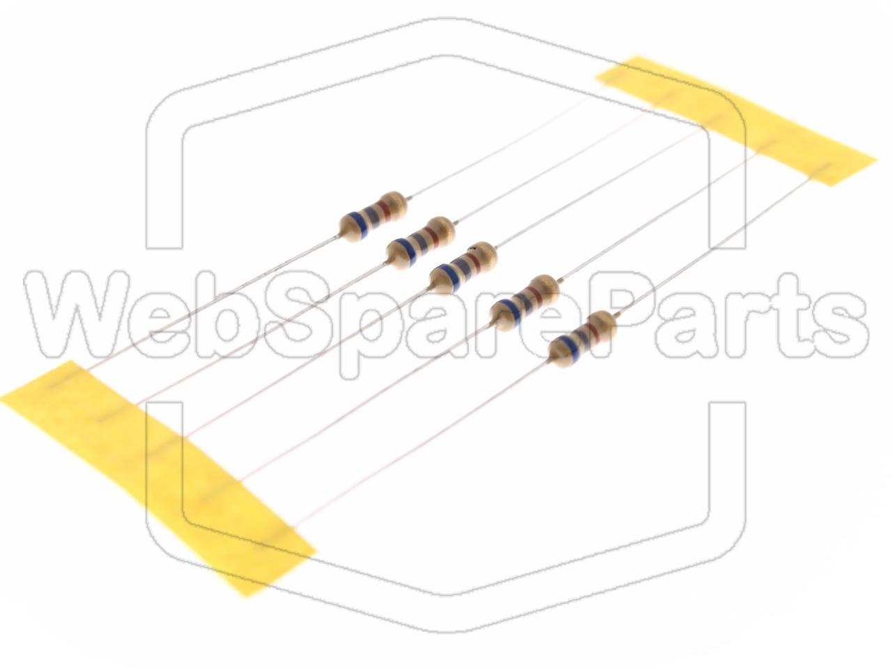 5x Resistencia de película de carbono 680R 0.25W ±5% Ø2.3x6mm