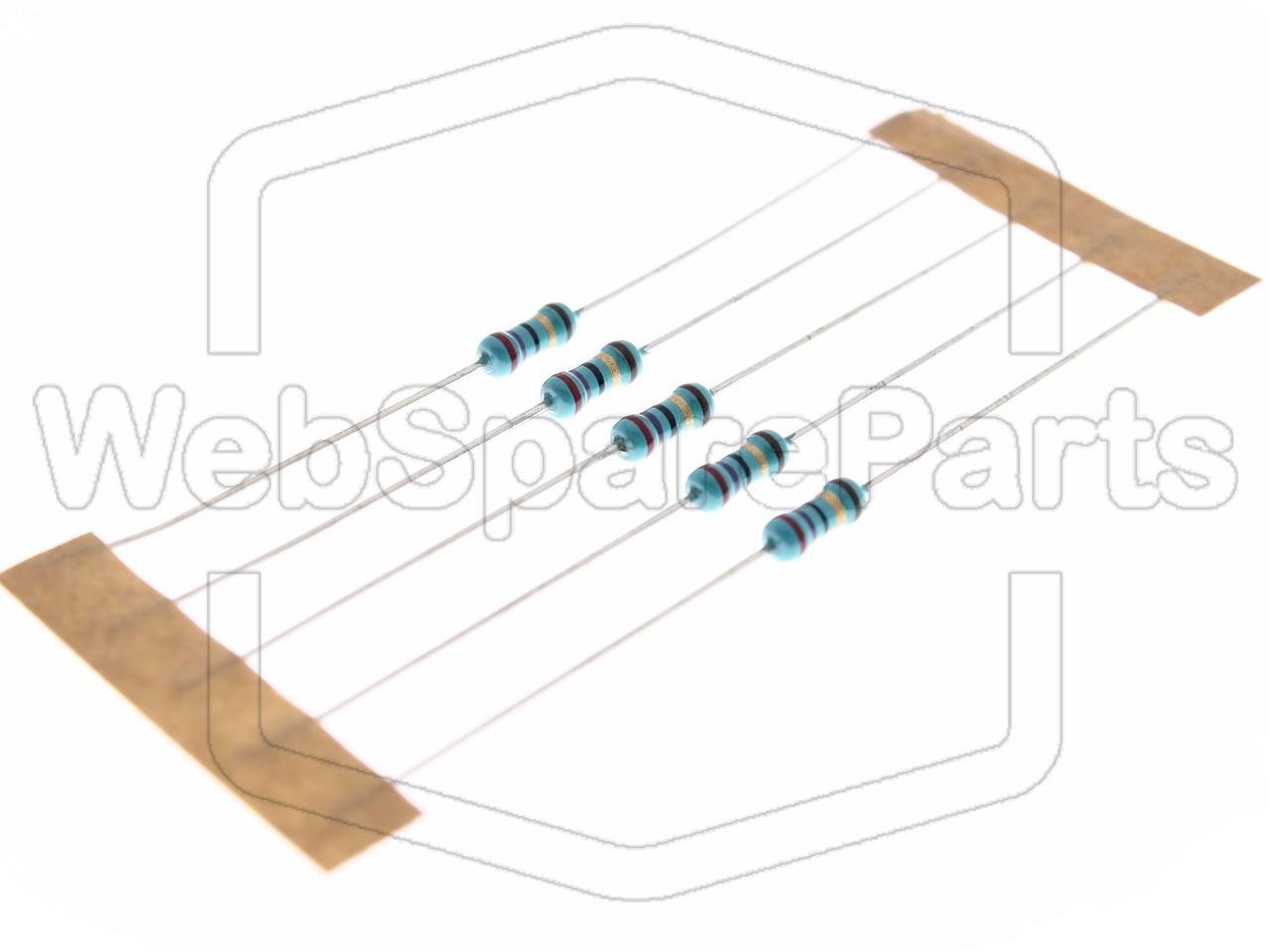5x Resistencia de película metálica 27R 0.6W ±1% Ø2.5x6.8mm