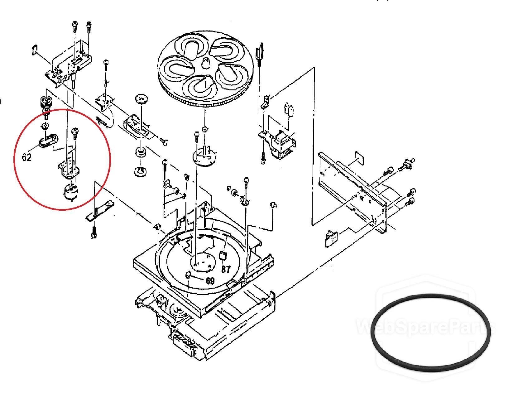 Correa del (TABLE DISC) para Lector de CD Sony CDP-C305M