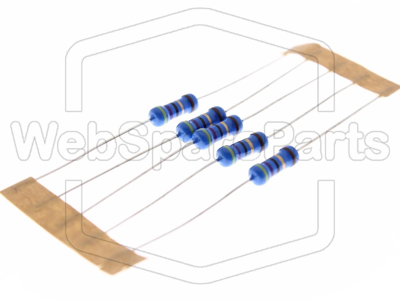 5x Resistencia de película metálica 47R 1W ±1% Ø3,5x10mm