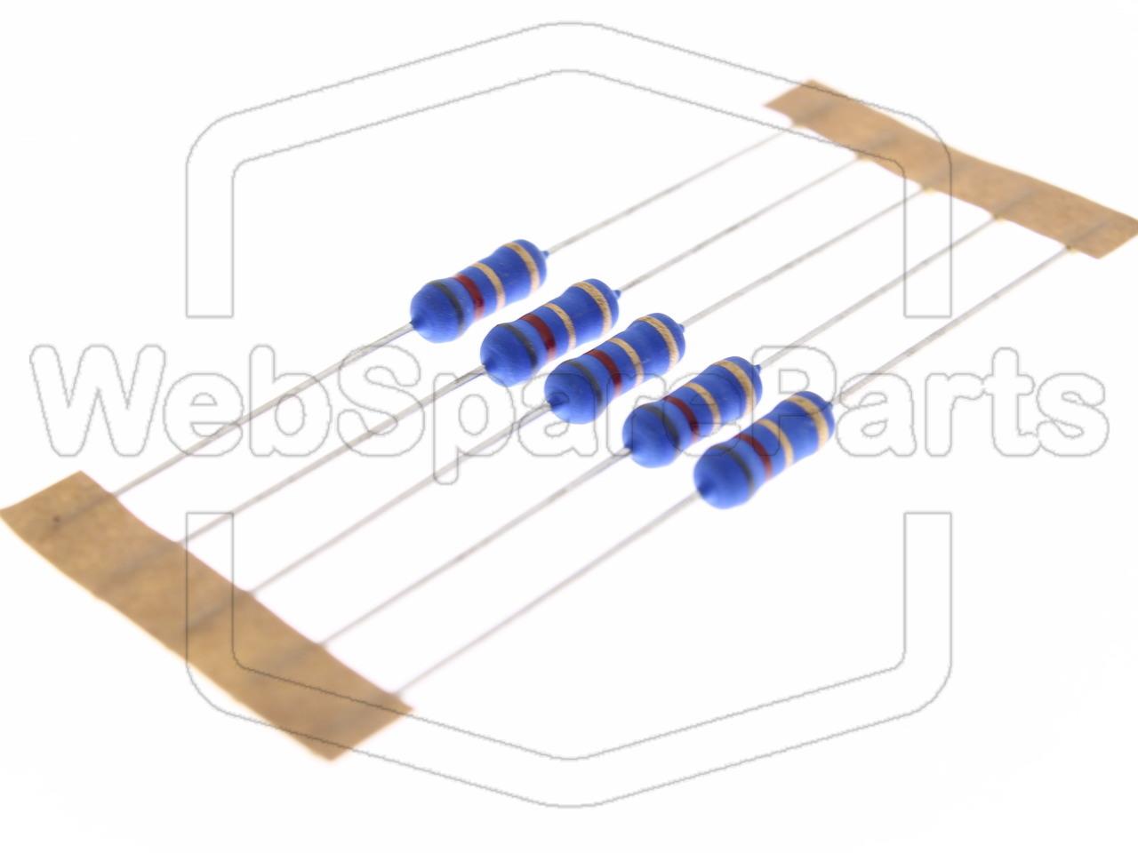 5x Resistencia de película metálica 8.2R 1W ±5% Ø4x10mm