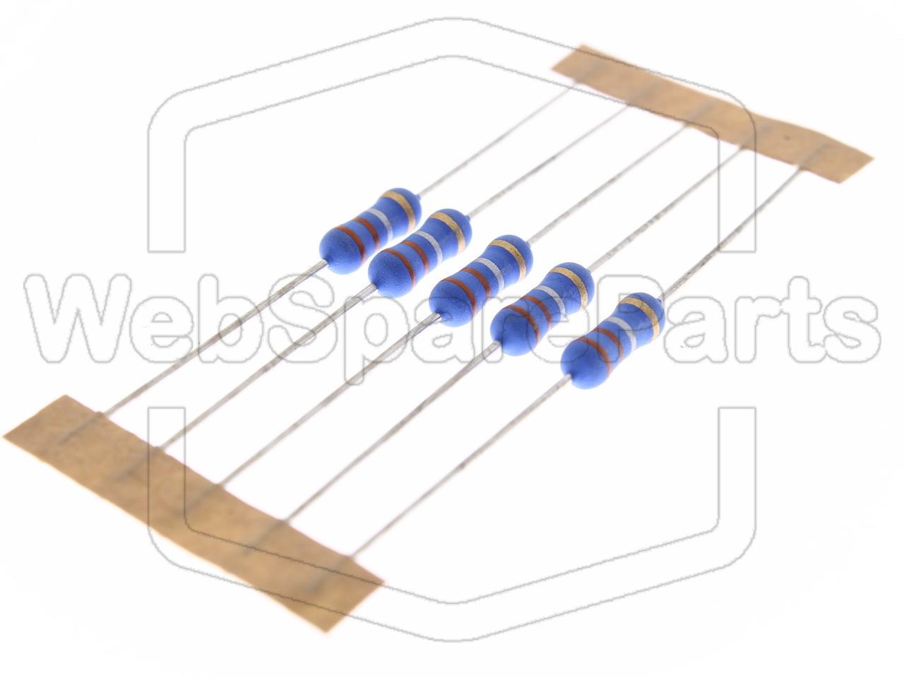 5x Resistencia de película metálica 0.33R 1W ±5% Ø4x10mm