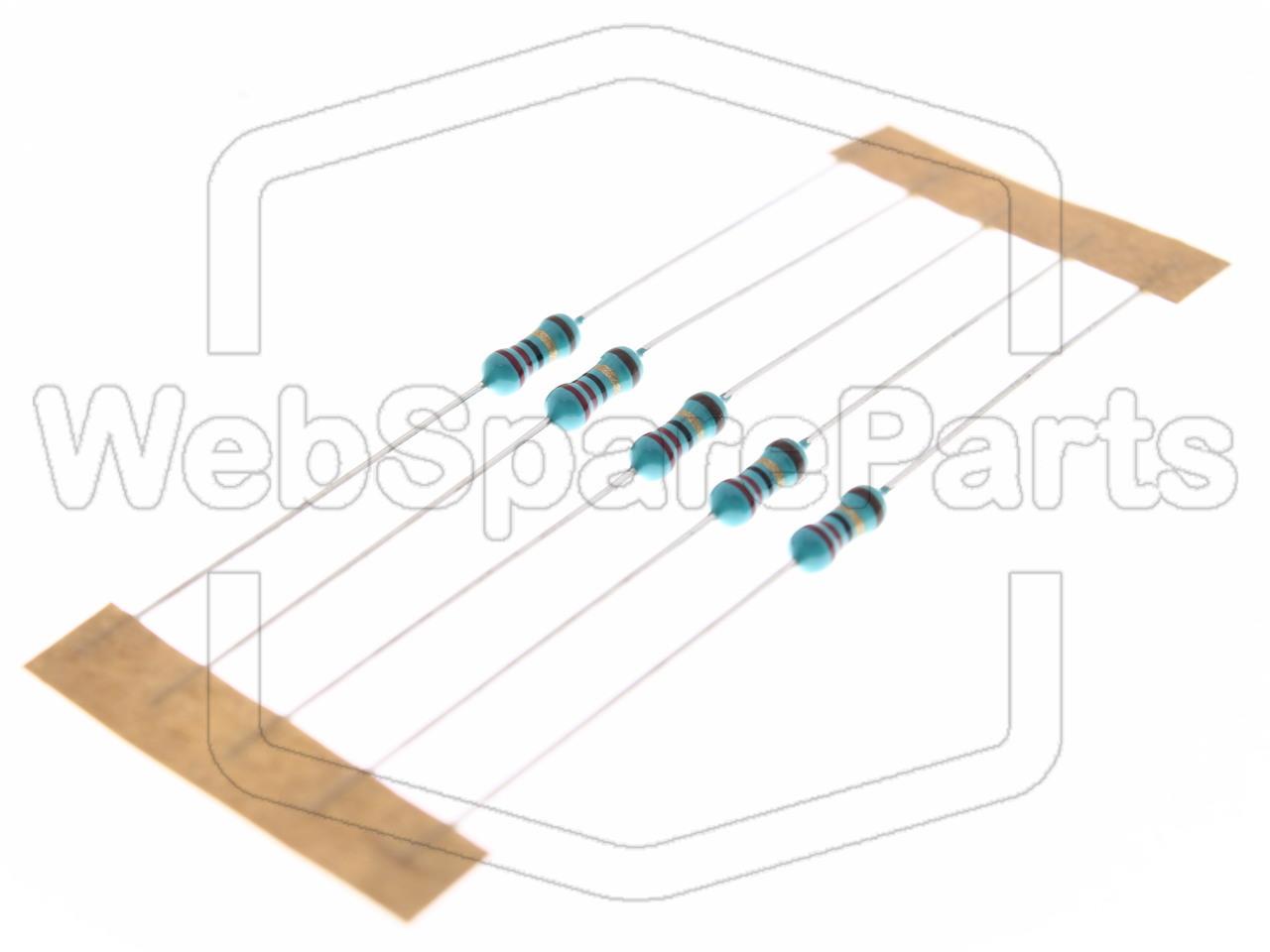 5x Resistencia de película metálica 22R 0.6W ±1% Ø2.5x6.8mm