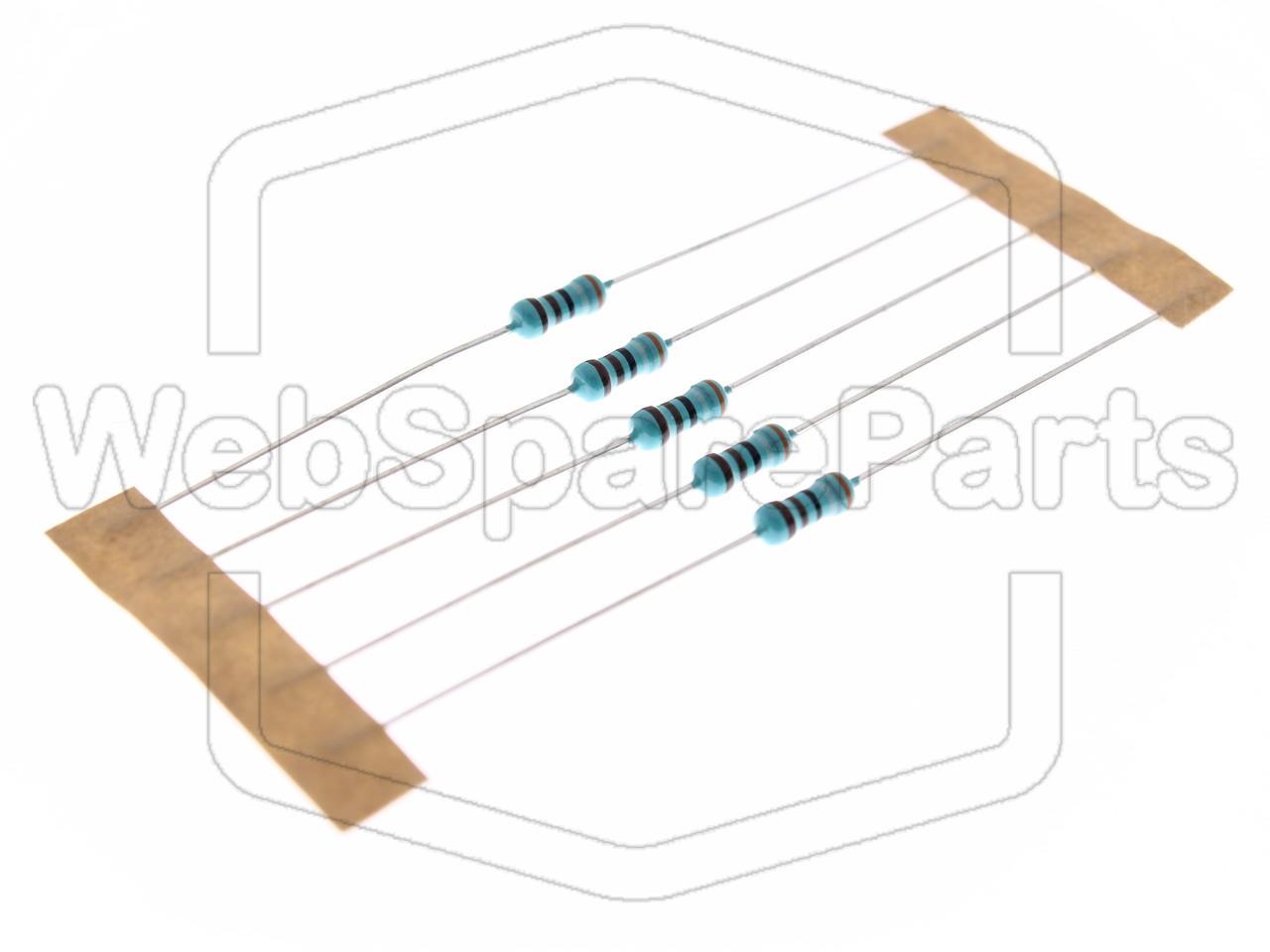 5x Resistencia de película metálica 3.9kR 0.6W ±1% Ø2.5x6.8mm