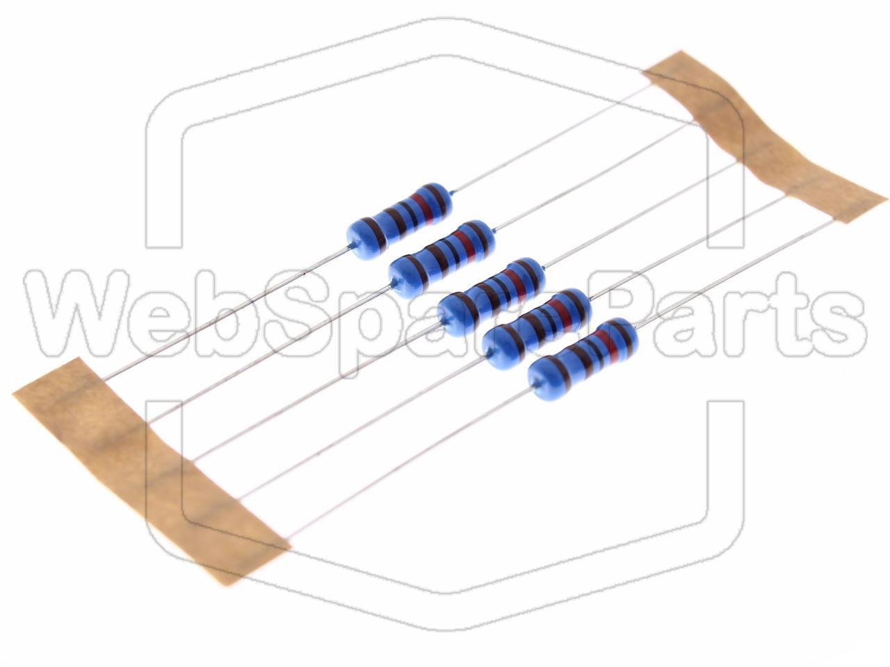5x Resistencia de cable enrollado 1.2kR 1W 1% Ø3,5x10mm