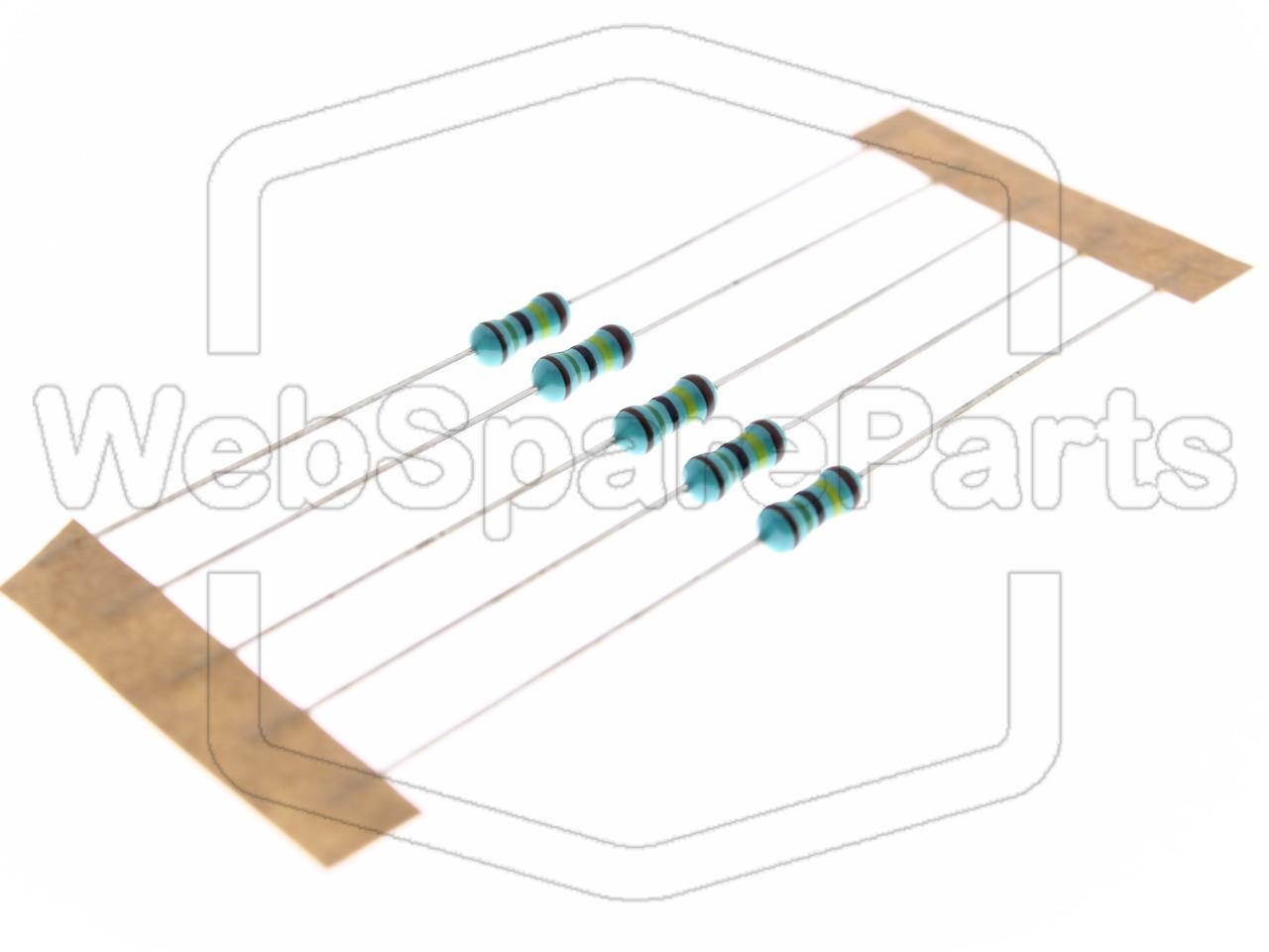 5x Resistencia de película metálica 1.5MR 0.6W ±1% Ø2.5x6.8mm