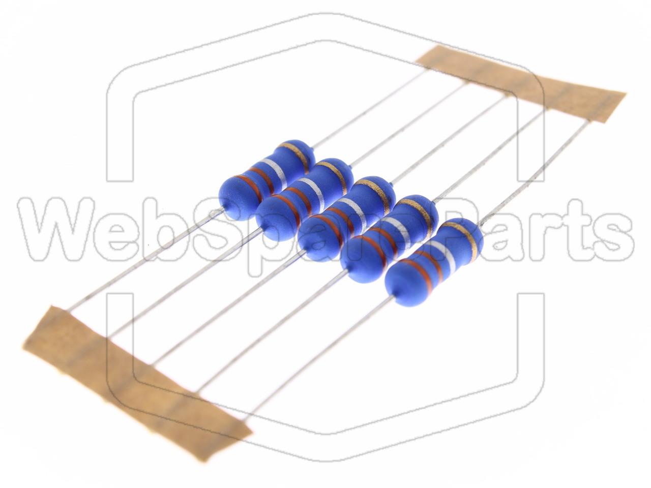 5x Resistencia de película metálica 0.33R 2W ±5% Ø5x12mm
