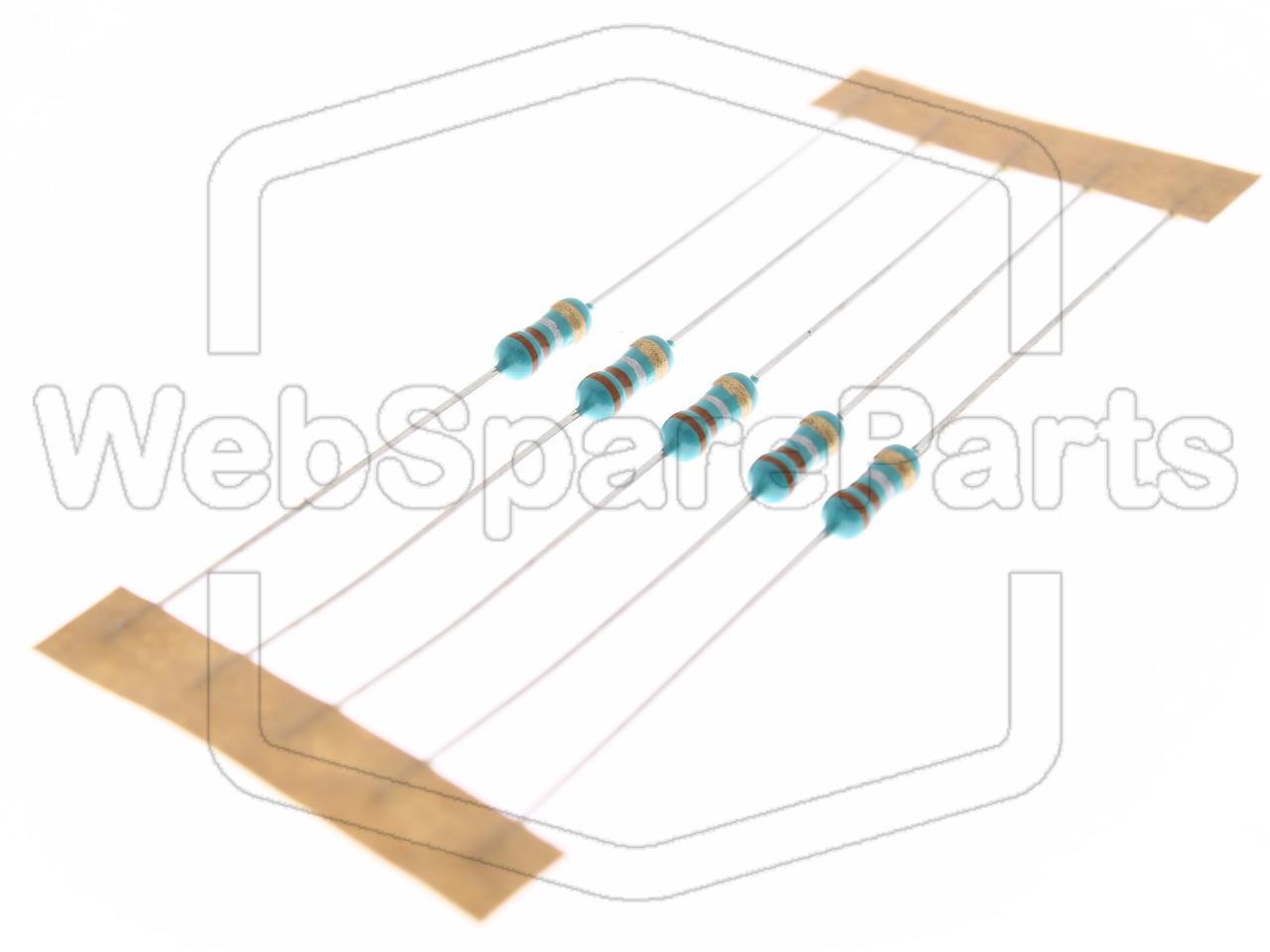 5x Resistencia de película metálica 0.33R 0.6W ±5% Ø2.5x6.8mm