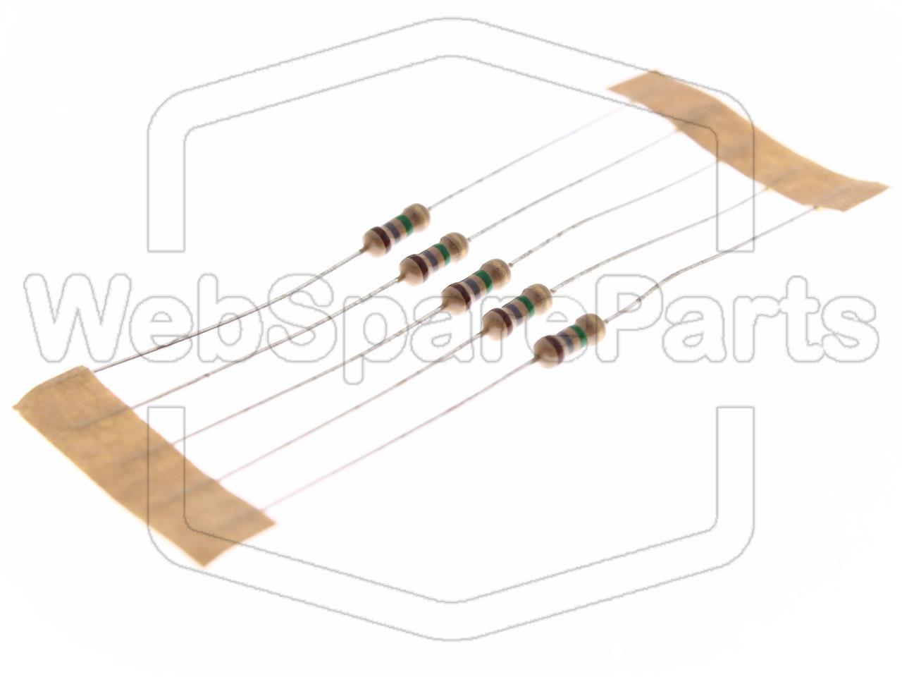 5x Resistencia de película de carbono 1.8MR 0.25W ±5% Ø2.3x6mm