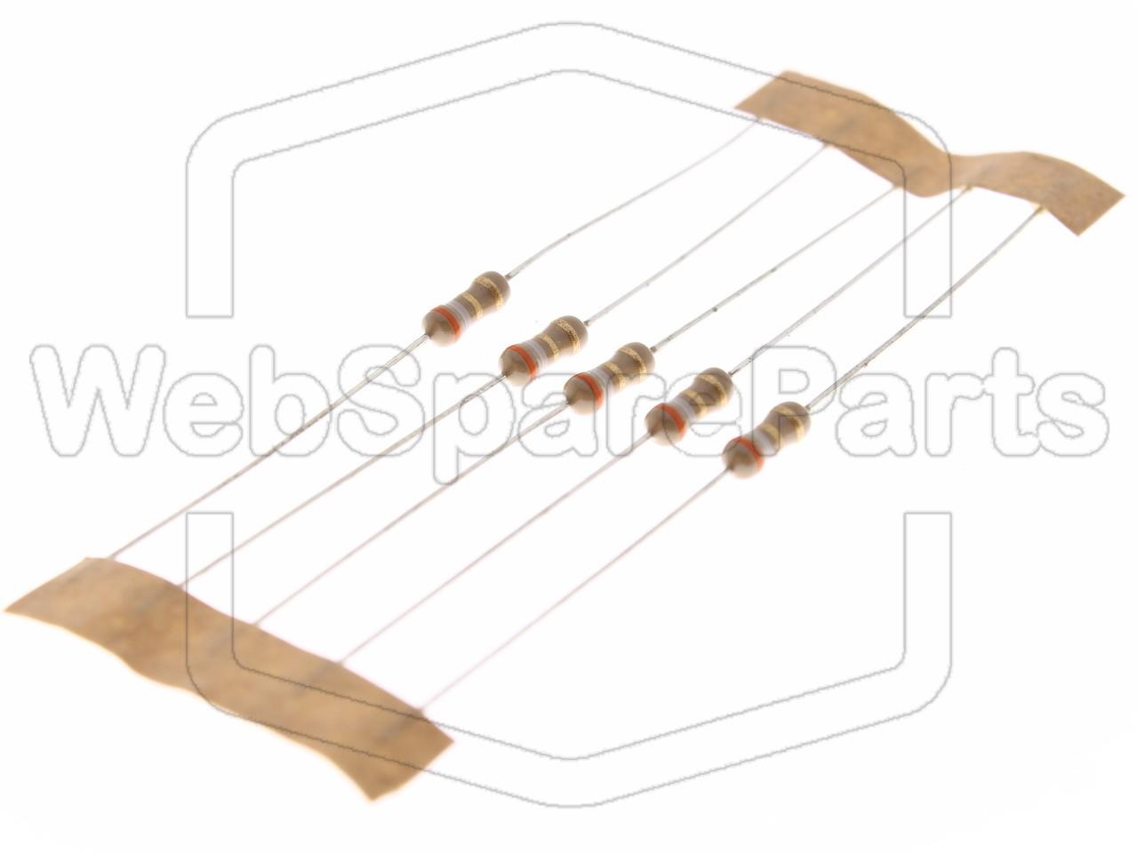 5x Resistencia de película de carbono 3.9R 0.25W ±5% Ø2.5x6.8mm