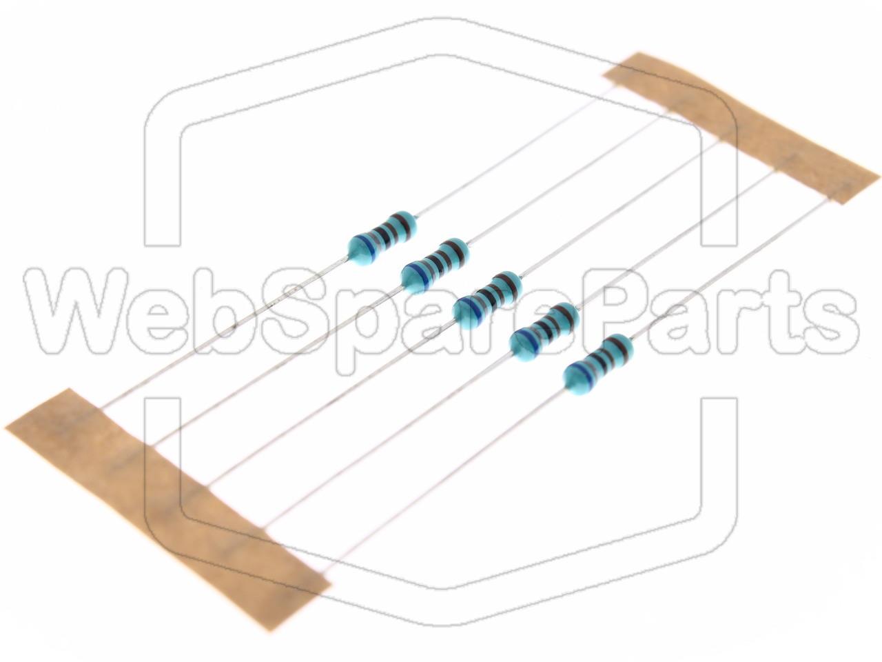 5x Resistencia de película metálica 6.8kR 0.6W ±1% Ø2.5x6.8mm