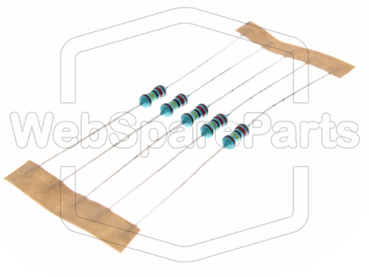 5x Resistencia de película metálica 2.2MR 0.6W ±1% Ø2.5x6.8mm