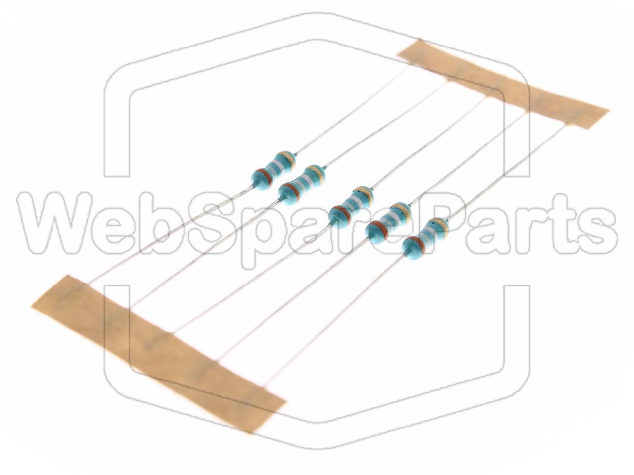 5x Resistencia de película metálica 0.39R 0.6W ±5% Ø2.5x6.8mm
