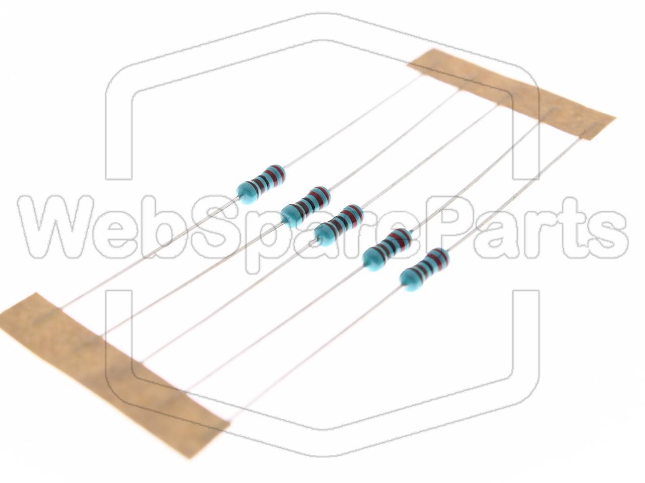 5x Resistencia de película metálica 2.2kR 0.6W ±1% Ø2.5x6.8mm