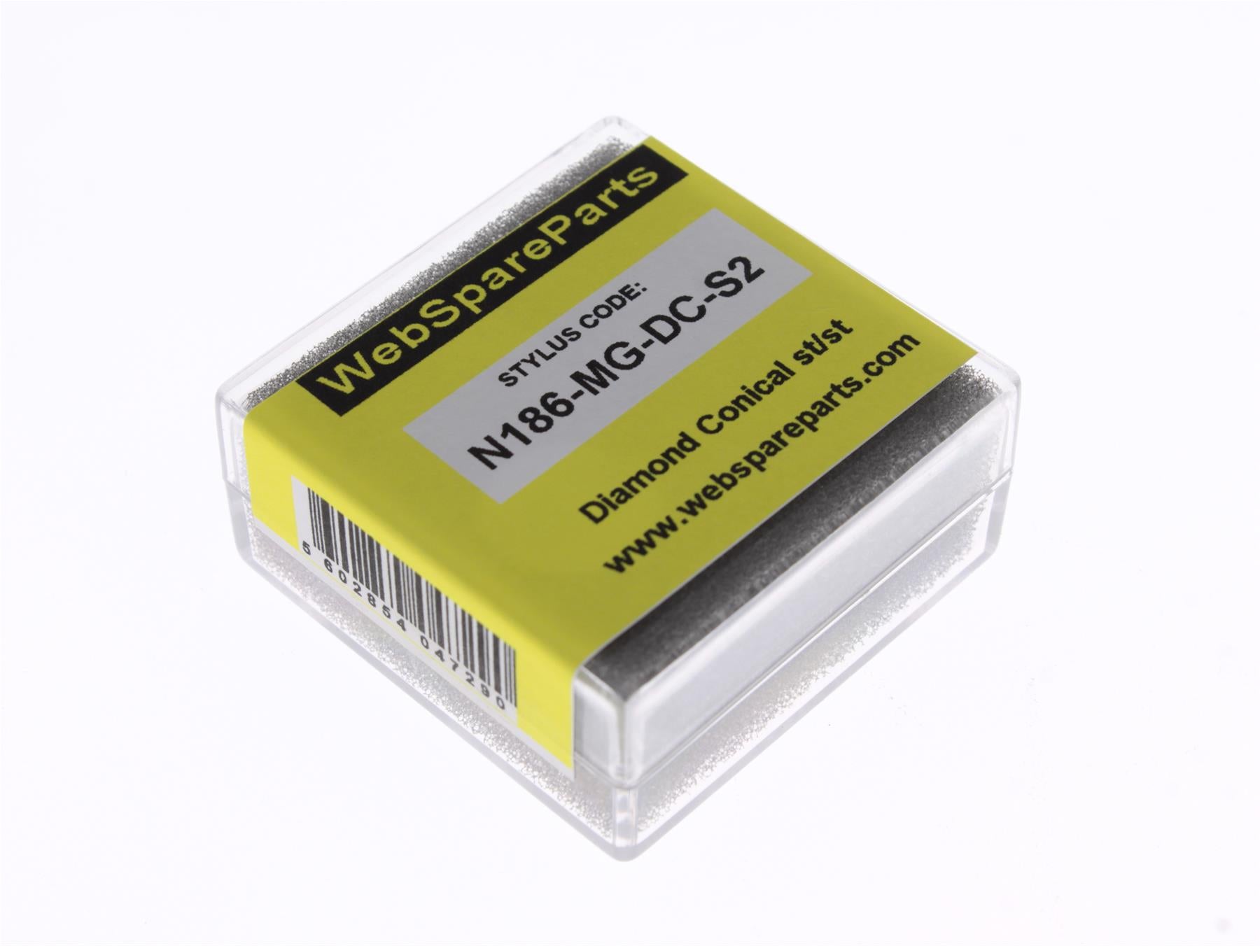 Aguja para tocadiscos N186-MG-DC-S2 con punta esférica diamantada (doble)