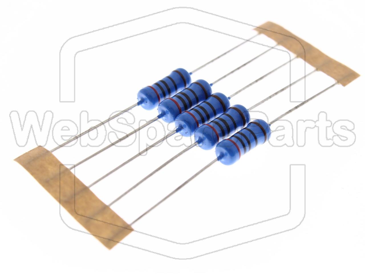 5x Resistencia de película metálica 200R 2W ±1% Ø5x12mm