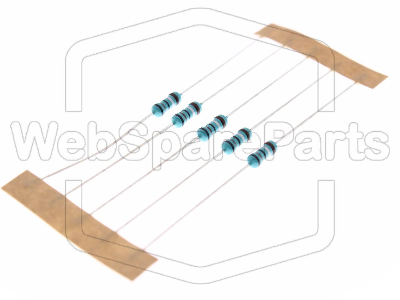 5x Resistencia de película metálica 0.1R 0.6W ±1% Ø2.5x6.8mm