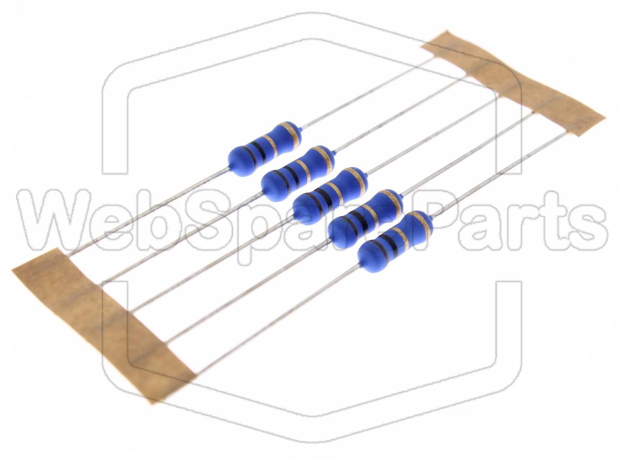 5x Resistencia de película metálica 1R 1W ±5% Ø4x10mm