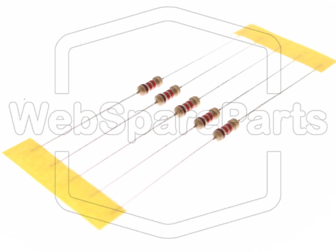 5x Resistencia de película de carbono 1.2kR 0.25W ±5% Ø2.3x6mm