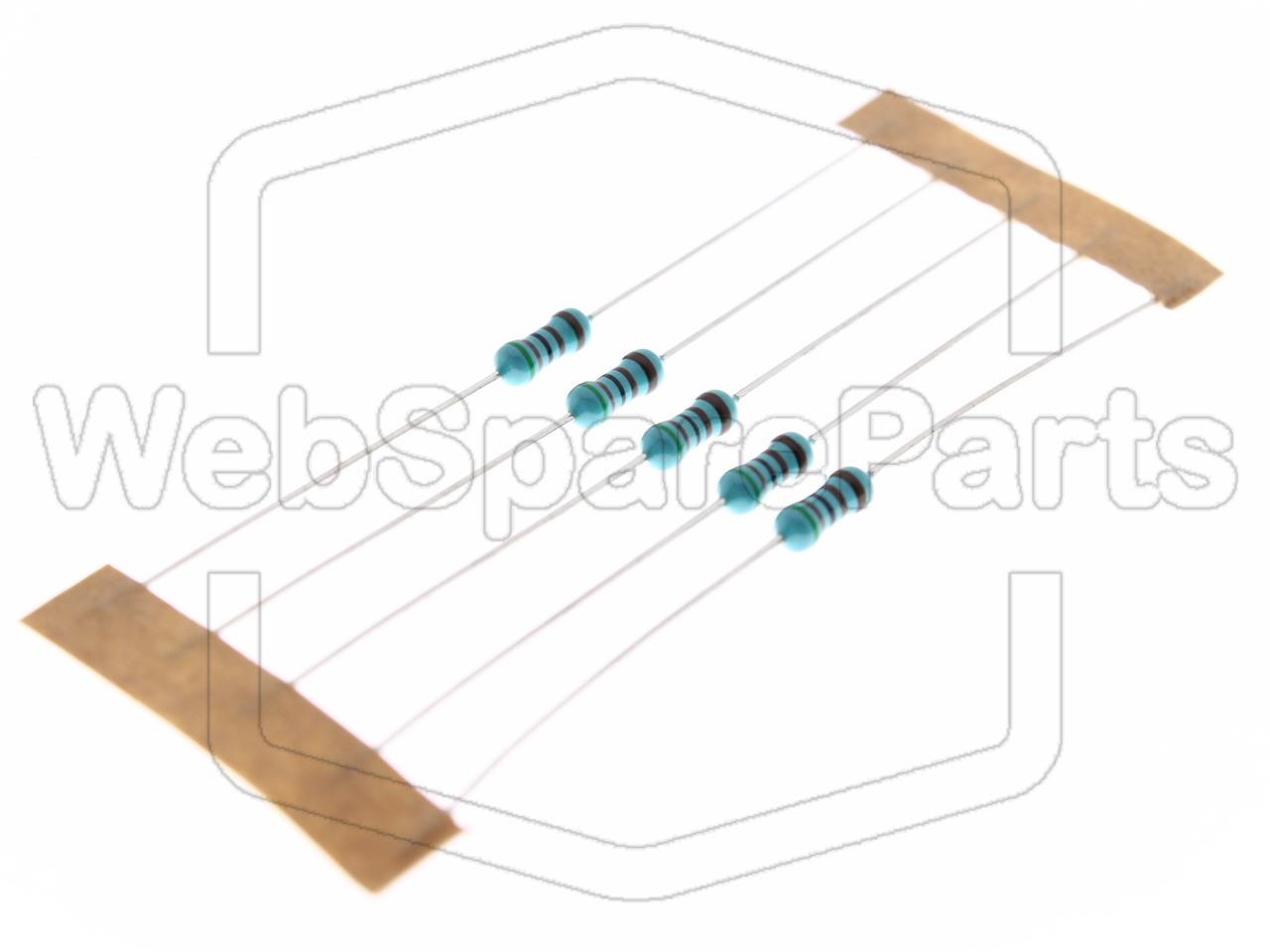 5x Resistencia de película metálica 5.1kR 0.6W ±1% Ø2.5x6.8mm
