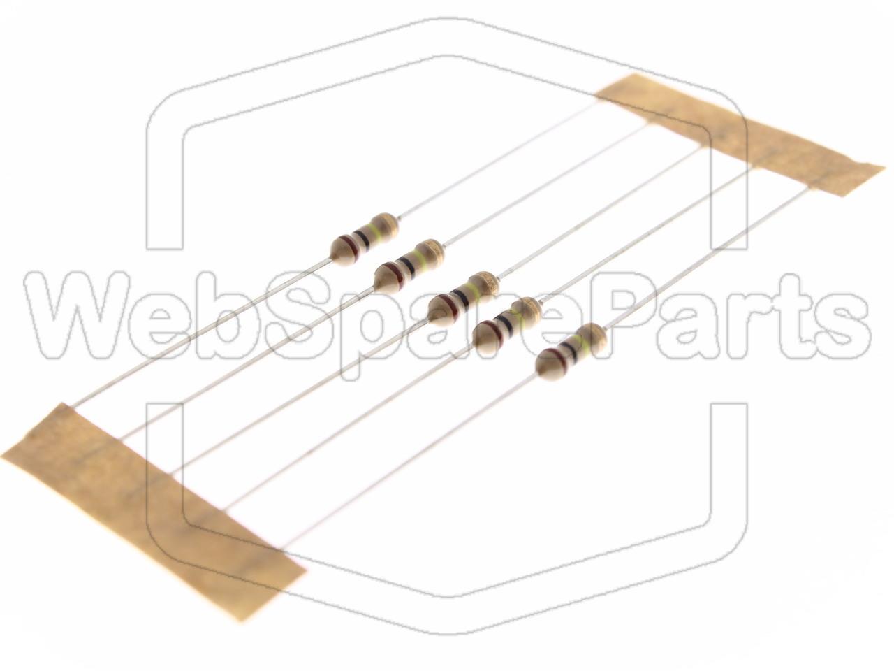 5x Resistencia de película de carbono 100k 0.25W ±5% Ø2.4x6.3mm