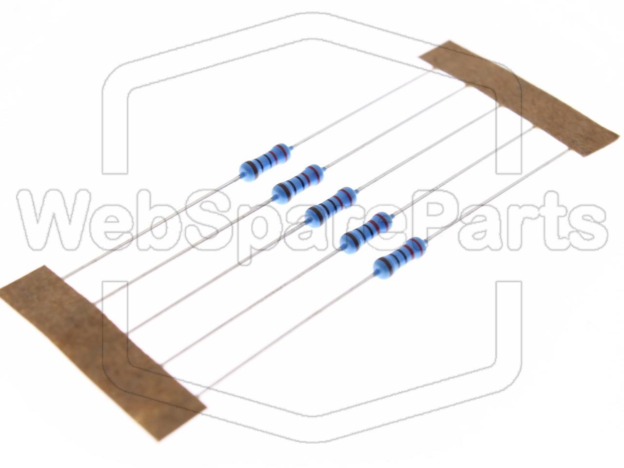 5x Resistencia de película metálica 220R 0.6W ±1% Ø2.5x6.5mm
