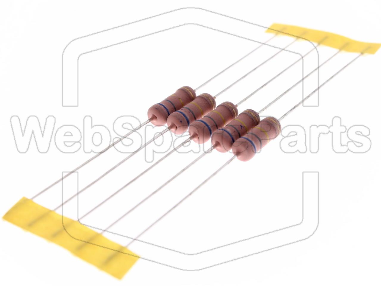 5x Resistencia de película metálica 680kR 2W ±5% Ø4.2x11mm
