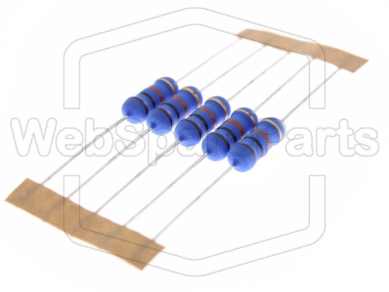 5x Resistencia de película metálica 10kR 2W ±5% Ø5x12mm