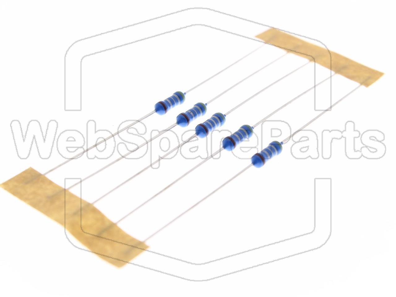 5x Resistencia de película metálica 4.99R 0.6W ±1% Ø2.4x6.3mm