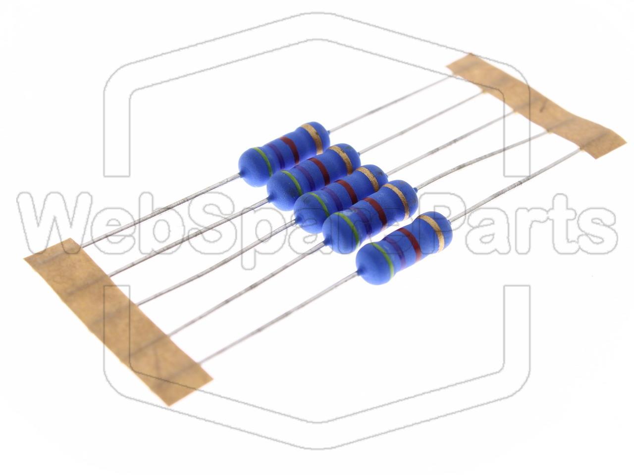 5x Resistencia de película metálica 4.7kR 2W ±5% Ø5x12mm
