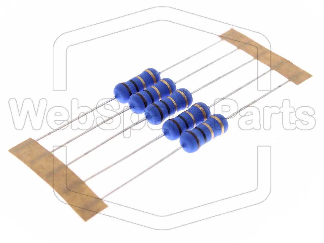 5x Resistencia de película metálica 1R 2W ±5% Ø5x12mm
