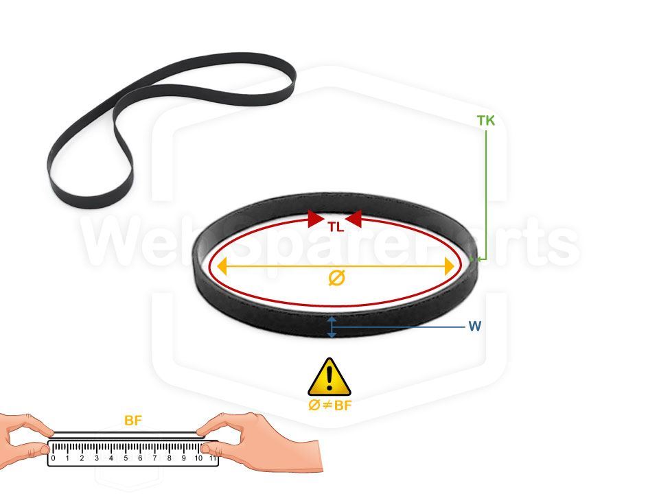 Ø 126 mm x 8.0 mm x 0.8 mm Correa plana de audio