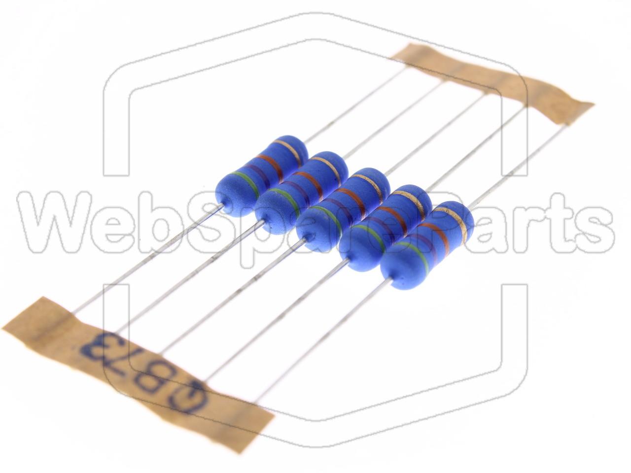 5x Resistencia de película metálica 47kR 2W ±5% Ø5x12mm