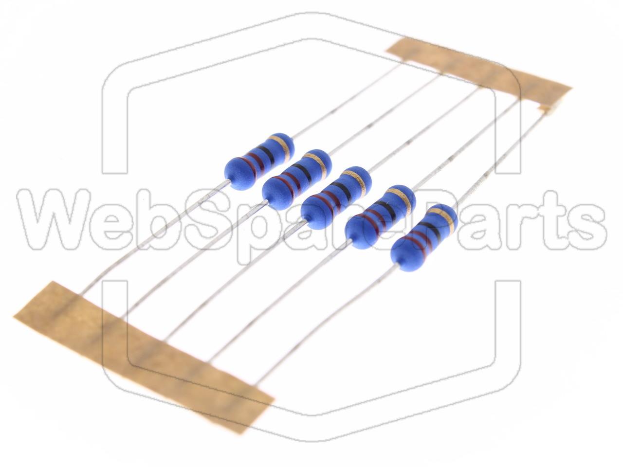 5x Resistencia de película metálica 22R 1W ±5% Ø4x10mm