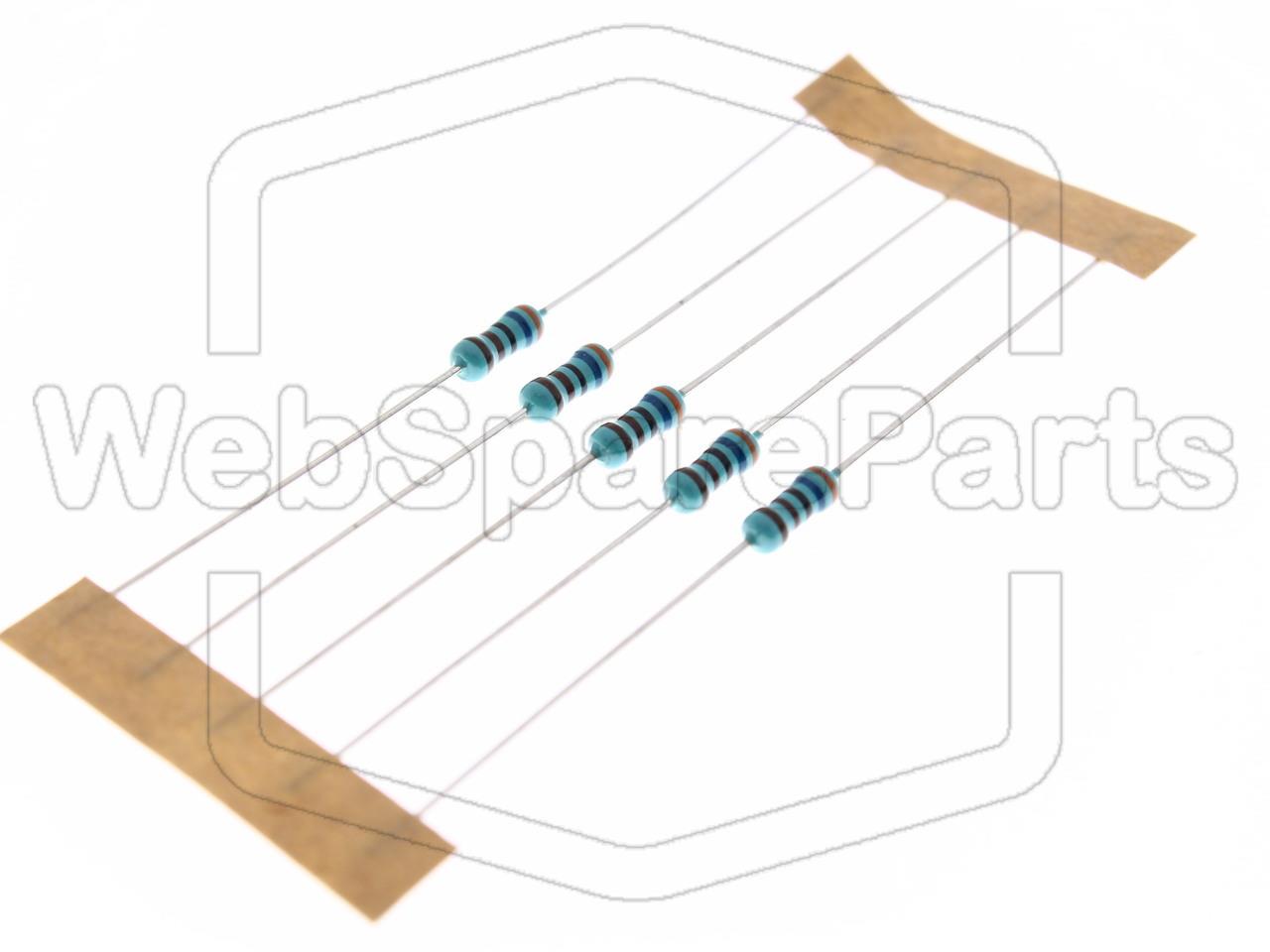 5x Resistencia de película metálica 3.6kR 0.6W ±1% Ø2.5x6.8mm