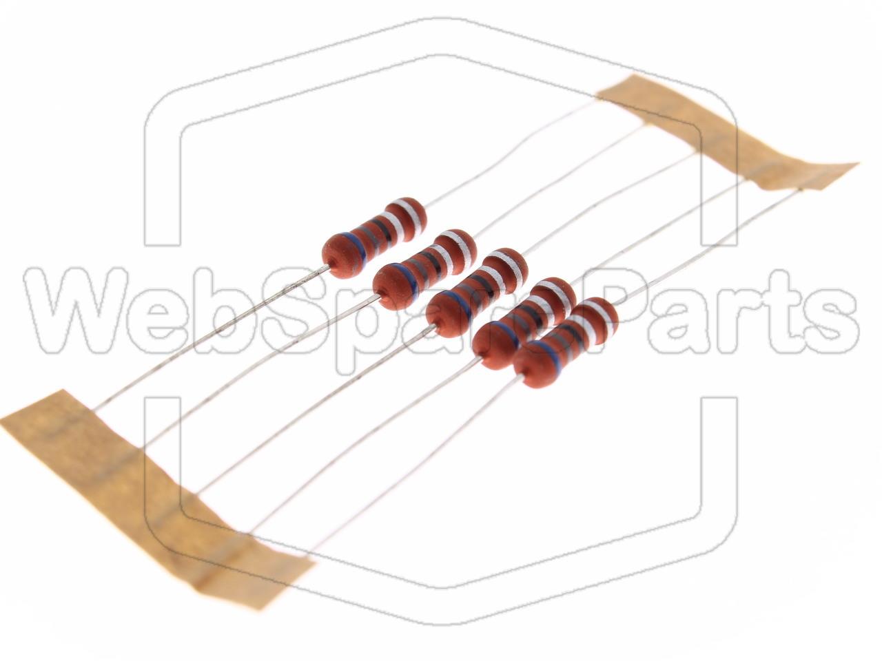 5x Resistencia de película metálica 6.82R 1W ±10% Ø3.5x10mm